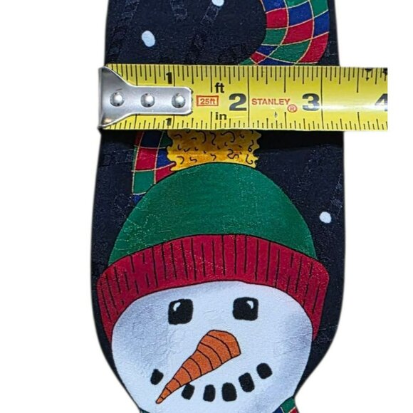 VTG Snowman Holiday Neck Tie Candy Cane Snow Christmas Novelty Jolly Holly Korea - Picture 7 of 8